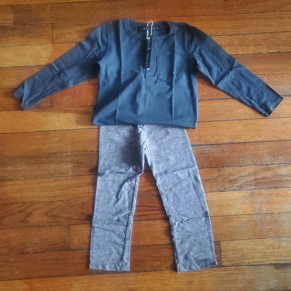 Miki Miette Kids Gray Leggings and Top